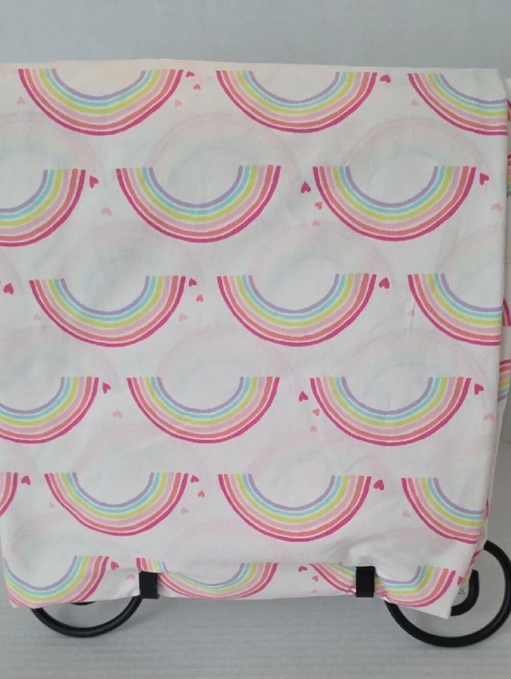 Pottery Barn Kids Rainbows Hearts Organic Cotton Full Flat Sheet